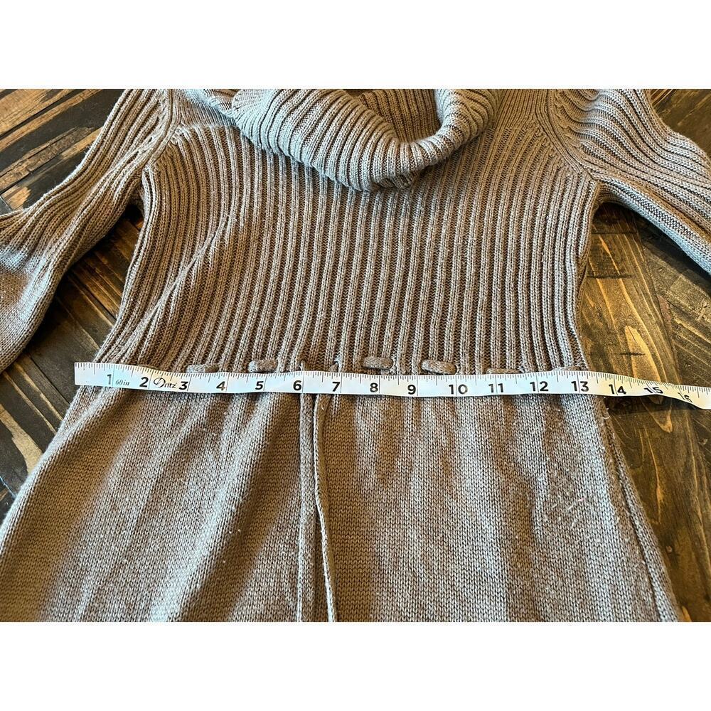 Y2K Brown Ribbed Cowl Neck Sweater Dress Women S Twee Knit Flattering Feminine - Picture 7 of 8